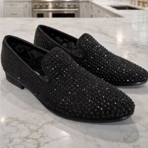 Black Studded Loafers
